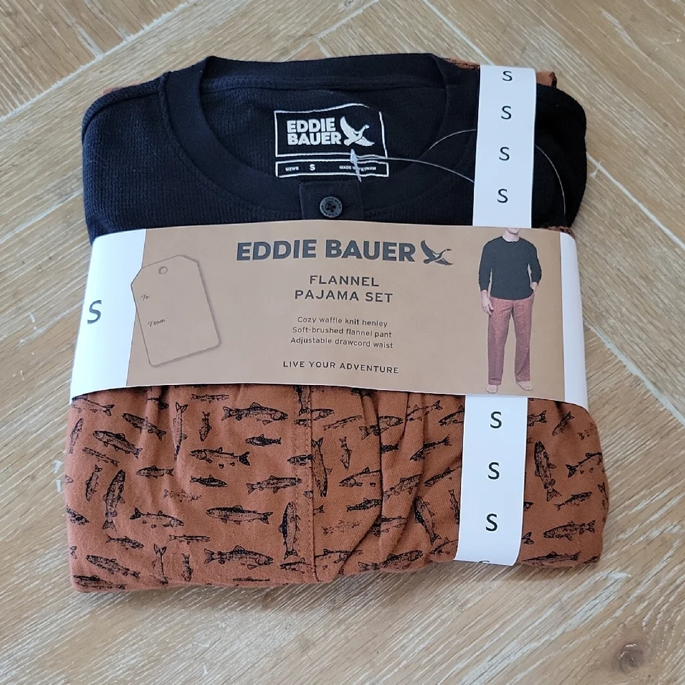 Eddie Bauer Men's 2 Piece Flannel Pajama Set In Size Small NWT